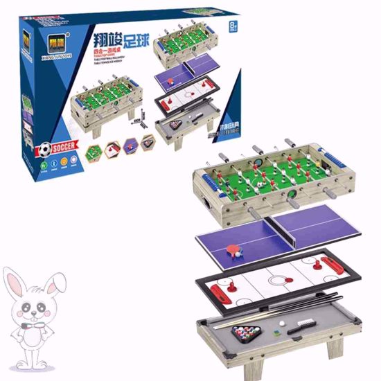 Picture of Tabletop Multi Game Table - Portable Mini Table Football/Soccer Game + Air Hockey + Pool/Billiards + Table Tennis/Ping Pong, Arcade Game Table for Kids Educational Toy, for Game Rooms, Family