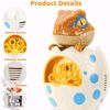 Picture of Dino in an egg blows battery bubbles