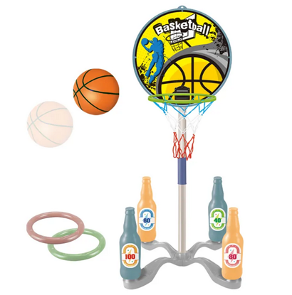 Picture of 2 in 1 Indoor Outdoor Sports Hoop Toss Game Mini Basketball Game Set Toy for Kids