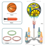 Picture of 2 in 1 Indoor Outdoor Sports Hoop Toss Game Mini Basketball Game Set Toy for Kids