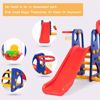 Picture of Toddler Slide Set, 3 in 1 Slide Set with Basketball Hoop, Simple Climbing Ladders, Indoor Backyard for Kids (Size: A)