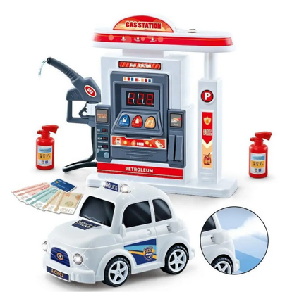 Picture of 1Set Children's Universal Sound Light Car Plastic Spray Car Electric Gas Station Simulation Toy