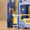 Picture of Sightoys Kids Toddlers Indoor Outdoor Rock Climbing Free Standing Slide Playset with Extra Long Slides and Retractable Basketball Hoops..