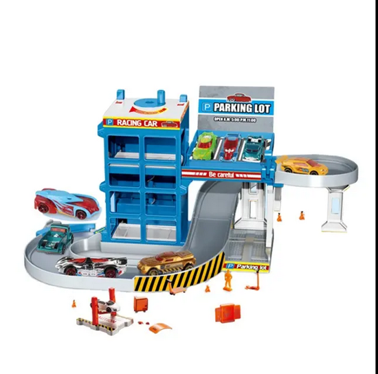 Picture of 5/48pcs Puzzle Simulation Plastic DIY Alloy Car Track Series Parking Lot Garage Toy Lot