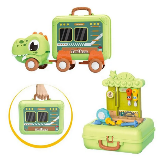 Picture of 42/ Dinosaur Truck 3 in 1 Pretend Play Toys with Inertia Dino Truck for Kids Preschool Role Play Doctor Kitchen Toy
