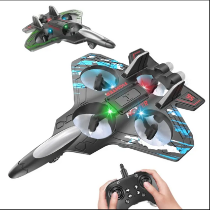 Picture of 104/6 Channel RC Fighter Jet Foam Plane Toy with Light, EPP Remote Control Airplane Model for Kids