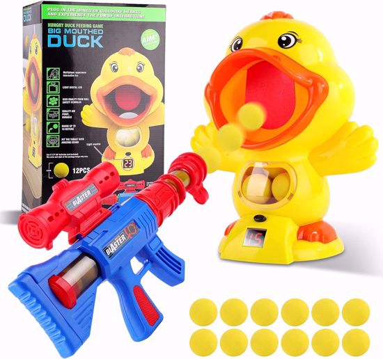 Picture of 111/Vigool Hungry Feeder Toy Guns for Boys and Girls, Shooting Games with Electronic Target, Great Party Games with LCD Scoreboard, Sound and 12 Soft Foam Balls,...