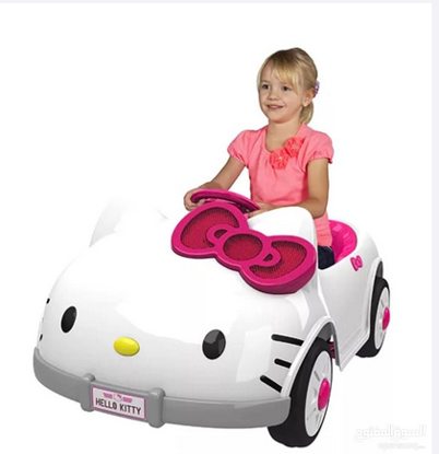 صورة 236/سياره hello kitty اصليه شحن مع ريموت ومسجل فلاش ميموري واضاءه 12 فولت