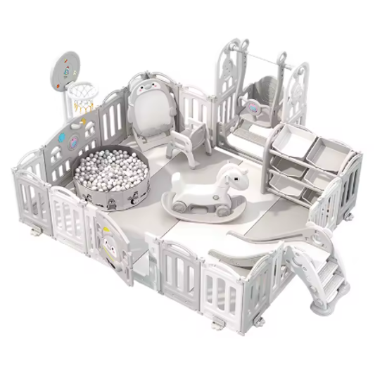 صورة 268/روضة أطفال حديثة للأطفال داخل المنزل حديقة ترفيهية على الأرض بسياج من البلاستيك