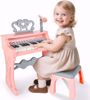 Picture of Digital piano keyboard for girls with stand, microphone, seat, recording and playback function, 25 keys, 22 demos and 6 rhythms from Diao, electronic music piano...