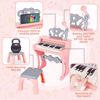 Picture of Digital piano keyboard for girls with stand, microphone, seat, recording and playback function, 25 keys, 22 demos and 6 rhythms from Diao, electronic music piano...