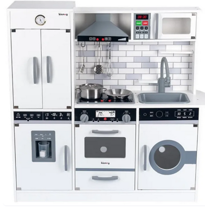 Picture of BYJ Kienvy Wooden Kitchen with Ref Integrated Playset Pretend Cooking Playset