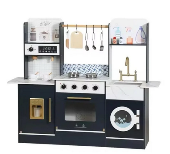 Picture of 335/Stylish wooden children's kitchen, complete design including: coffee maker + stove + oven + sink