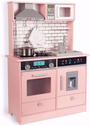 Picture of Wooden Game Kitchen Set for Children Toddlers, Toy Kitchen Gift , Size: 81 x 48 x 28 cm (Pink)