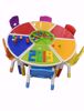 Picture of 361/Kids' 3-in-1 Sand-Lego Writing Table with 6 Colorful Chairs