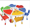 Picture of 361/Kids' 3-in-1 Sand-Lego Writing Table with 6 Colorful Chairs