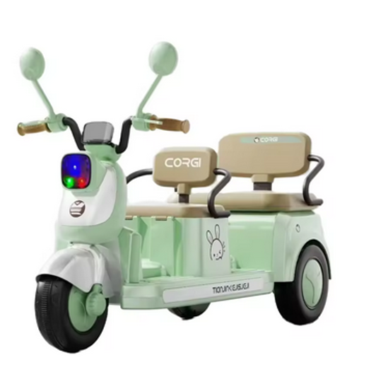 Picture of Two-person Vespa-style electric motorcycle with remote control for children