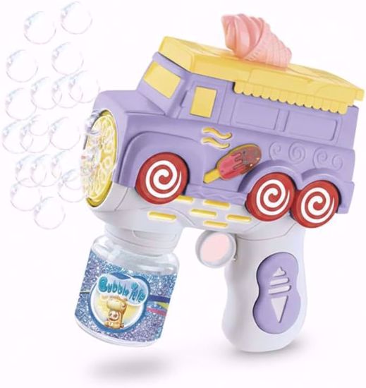 صورة 422/مسدس فقاعات صابون اوتوماتيكي بتصميم عربيه ايس كريم، اداة صنع الفقاعات