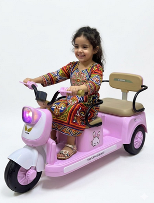 صورة 428/سكوتر كهربائي للأطفال بمقعدين 12 فولت | سعة ركوب طفلين | أضواء LED | موسيقى وبوق | تصميم آمن ومستقر