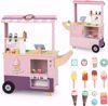 Picture of  HONEY JOY Kids Ice Cream Cart & Shop, Wooden Grocery Store w/Play Food, Vending Machine, Ice Cream Maker, Screen, Dessert Display Stand, Truck - Gift for Boys & Girls (Pink) 