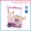 Picture of  HONEY JOY Kids Ice Cream Cart & Shop, Wooden Grocery Store w/Play Food, Vending Machine, Ice Cream Maker, Screen, Dessert Display Stand, Truck - Gift for Boys & Girls (Pink) 