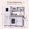 Picture of  GALACTICA Wooden Pretend Play Kitchen with Utensil Toys for Kids Boys Girls Children's Cooking Role Play Set Game Gift WW-PK-04 Grey 