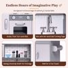 Picture of  GALACTICA Wooden Pretend Play Kitchen with Utensil Toys for Kids Boys Girls Children's Cooking Role Play Set Game Gift WW-PK-04 Grey 