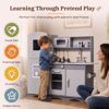Picture of  GALACTICA Wooden Pretend Play Kitchen with Utensil Toys for Kids Boys Girls Children's Cooking Role Play Set Game Gift WW-PK-04 Grey 