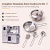 Picture of  GALACTICA Wooden Pretend Play Kitchen with Utensil Toys for Kids Boys Girls Children's Cooking Role Play Set Game Gift WW-PK-04 Grey 
